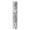 Marble-patterned Mezuzah case with a star design on a white background