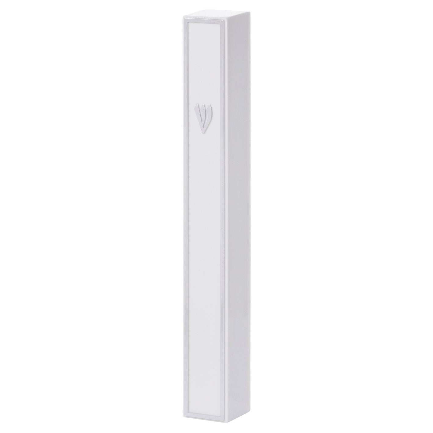 Mezuzah Case - White Plastic with Rubber Cork 12cm