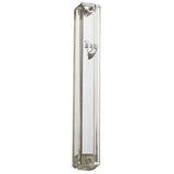 Mezuzah Case - Water proof, clear Plastic With Rubber Cork 15cm Silver Shin