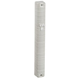 Mezuzah Case - Water proof white with 3D Silver Shin 15cm
