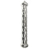 Mezuzah Case - Plastic Silver With Rubber Cork 12cm "Crown And Diamond"