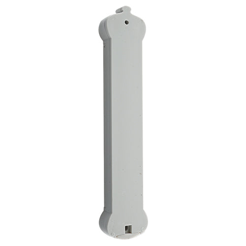 Mezuzah Case - Plastic Silver With Rubber Cork 12cm "Crown And Diamond"