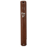 Mezuzah Case - Water proof plastic with Rubber Cork 15cm Brown Wood Design