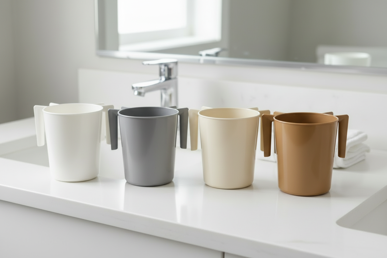 4 Cups - White, Grey, Light Cream, Dark Caramel-Cream