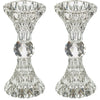 Candlesticks - Pair of Crystal Elegant 13cm