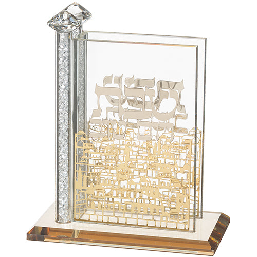 Matches Holder - Crystal with Metal Plate 12*12cm