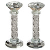 Candlesticks - Crystal 16.5cm with Stones