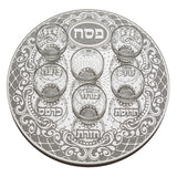 Seder plate Passover (pesach) - Glass with Stones 36cm, inc. 6 bowls