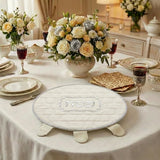 Seder plate Passover (pesach) - Elegant Cream Leatherette 45cm