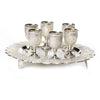Kiddush cup set with Tray - 6 GlassesLace Silver Plated