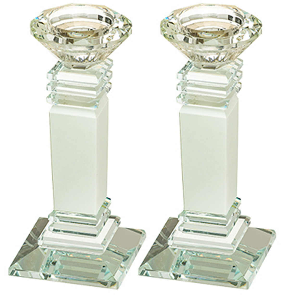 Candlesticks - Pair of Crystal Elegant16cm
