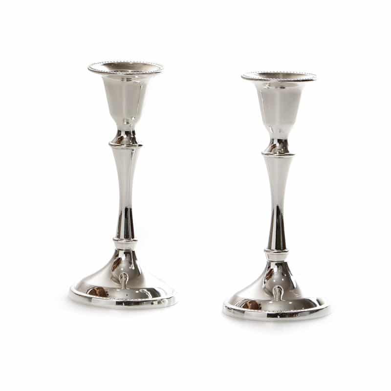 Candlesticks - Silver/Lacquered H12.7 Pair of Smooth