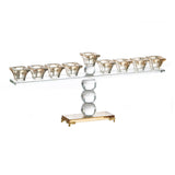 Chanukah Menorah - Royal Crystal Amber Combination Width 35cm H15