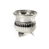 Salt Holder - Open Metal Silver Plated with Stripes