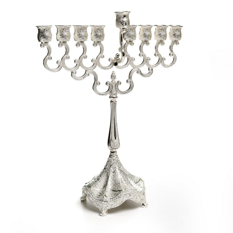 Chanukah Menorah - Pilgrim Silver Width 23cm H30