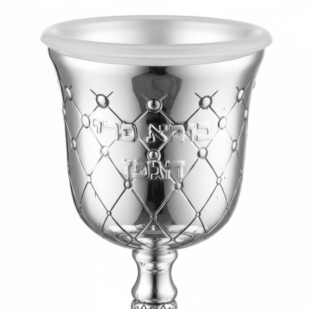 Close-up detail of Kiddush Cup craftsmanship
