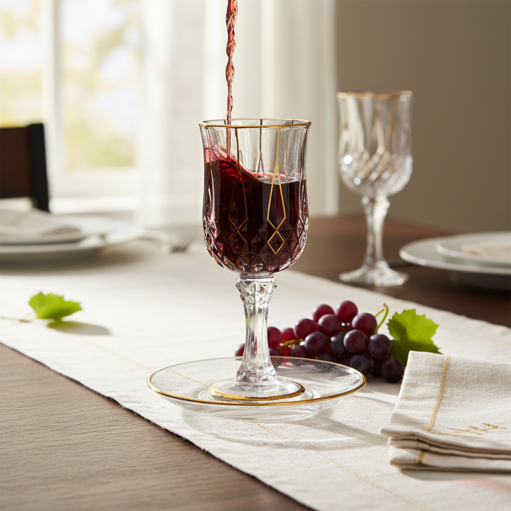 Close-up Kiddush Cup with Wine