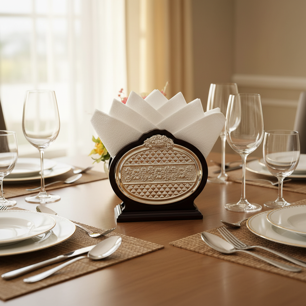 Close-up with napkins on dining table