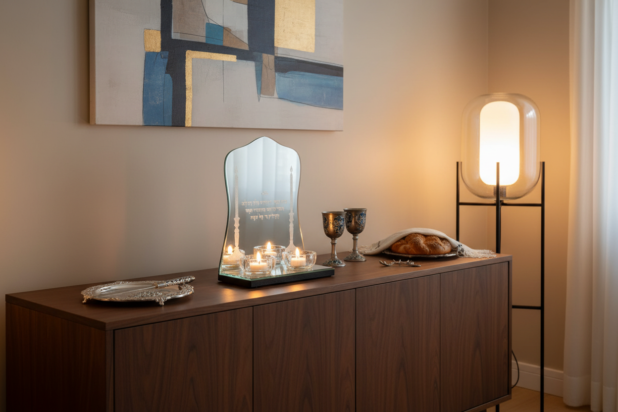 Contemporary Display with Mirror