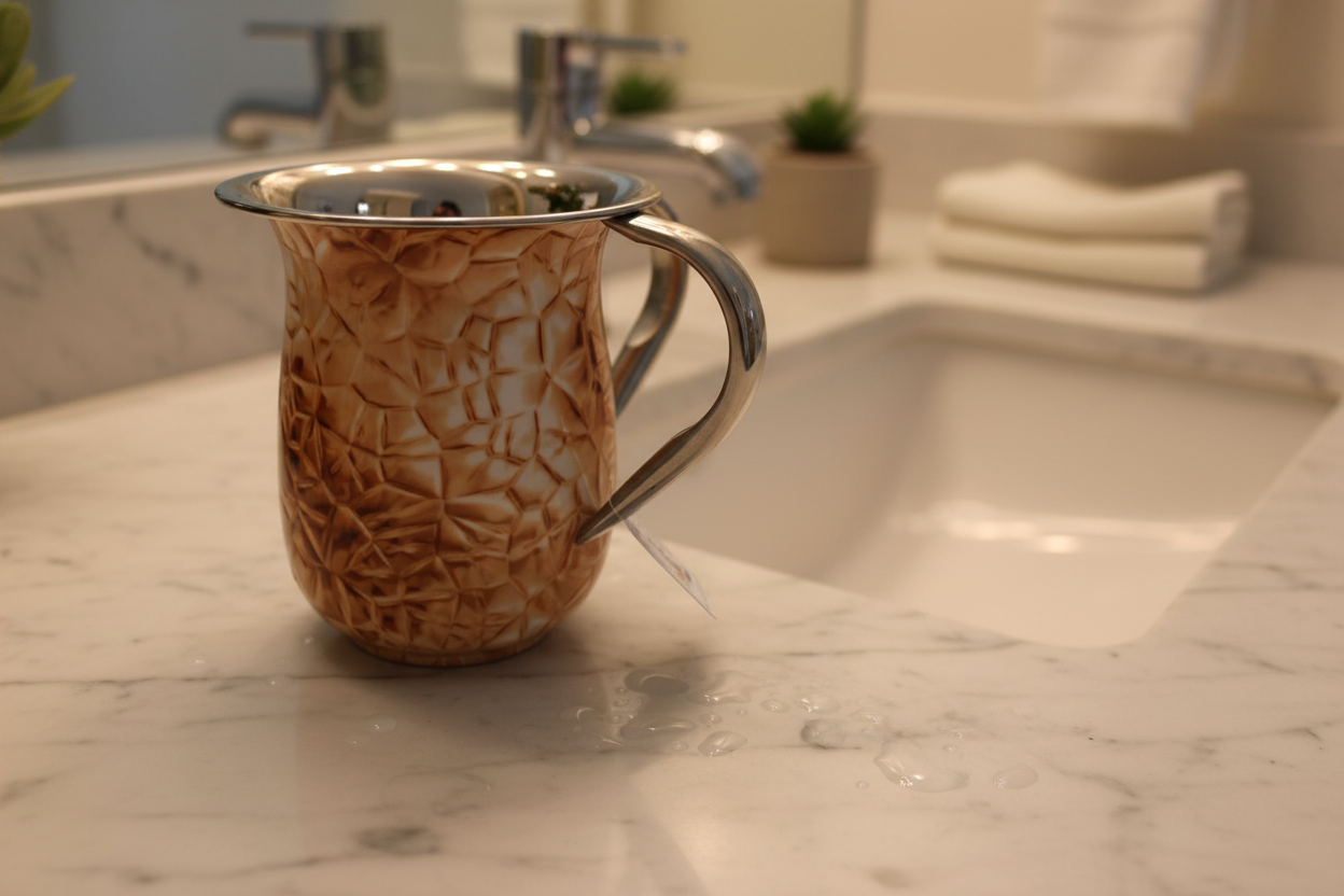 Copper Washing Cup Sink Close-up