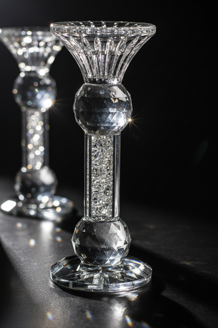 Crystal Candlesticks Detail Shot