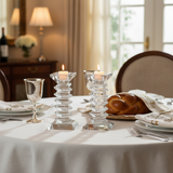 Crystal Candlesticks on Shabbat Table