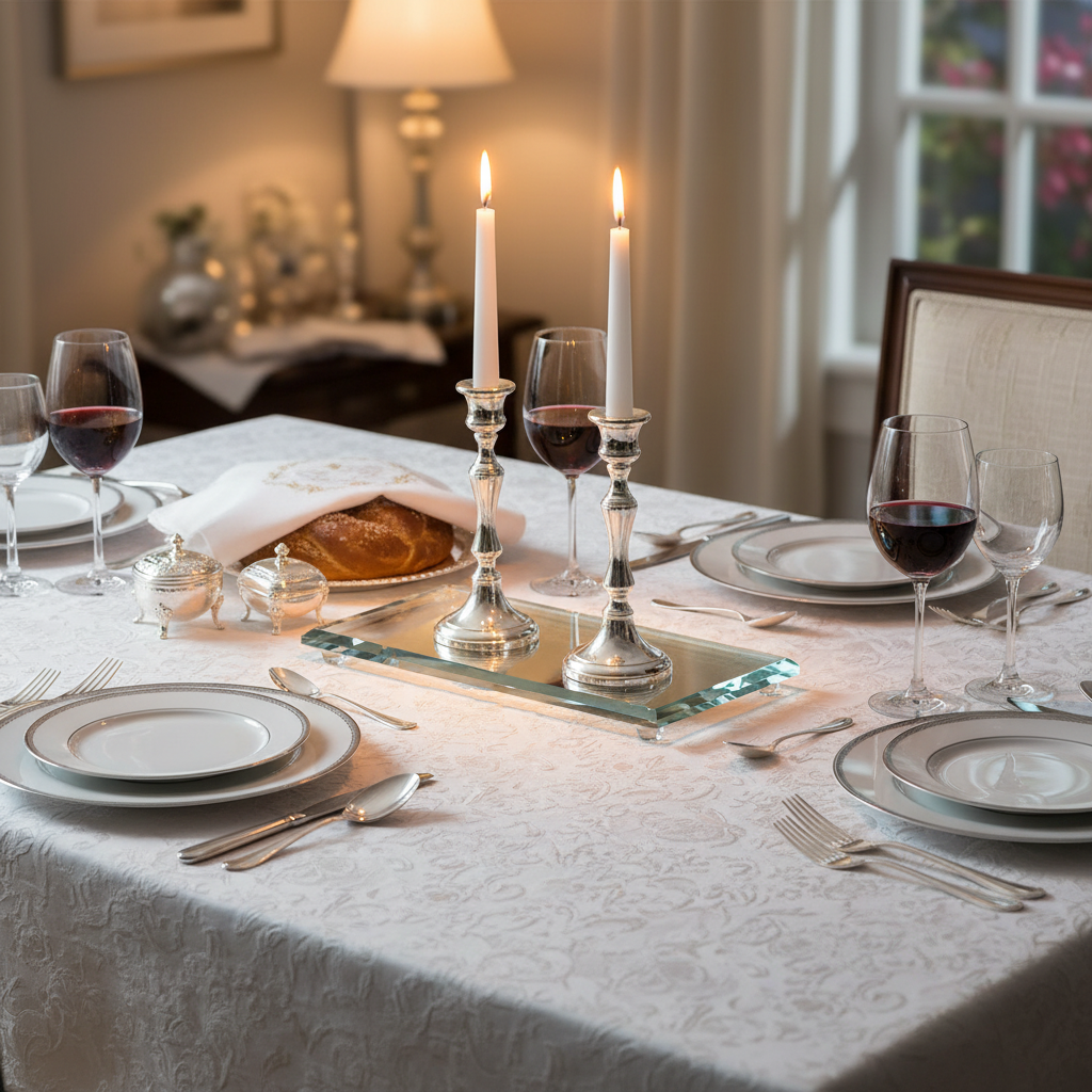 Crystal Tray on Shabbat Table