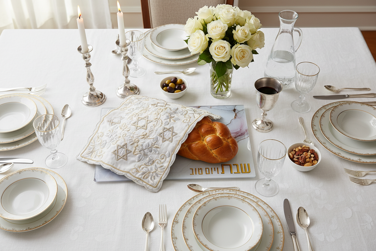 Elegant Shabbat Table Setting