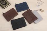 Flat-lay of assorted tzedakah bags