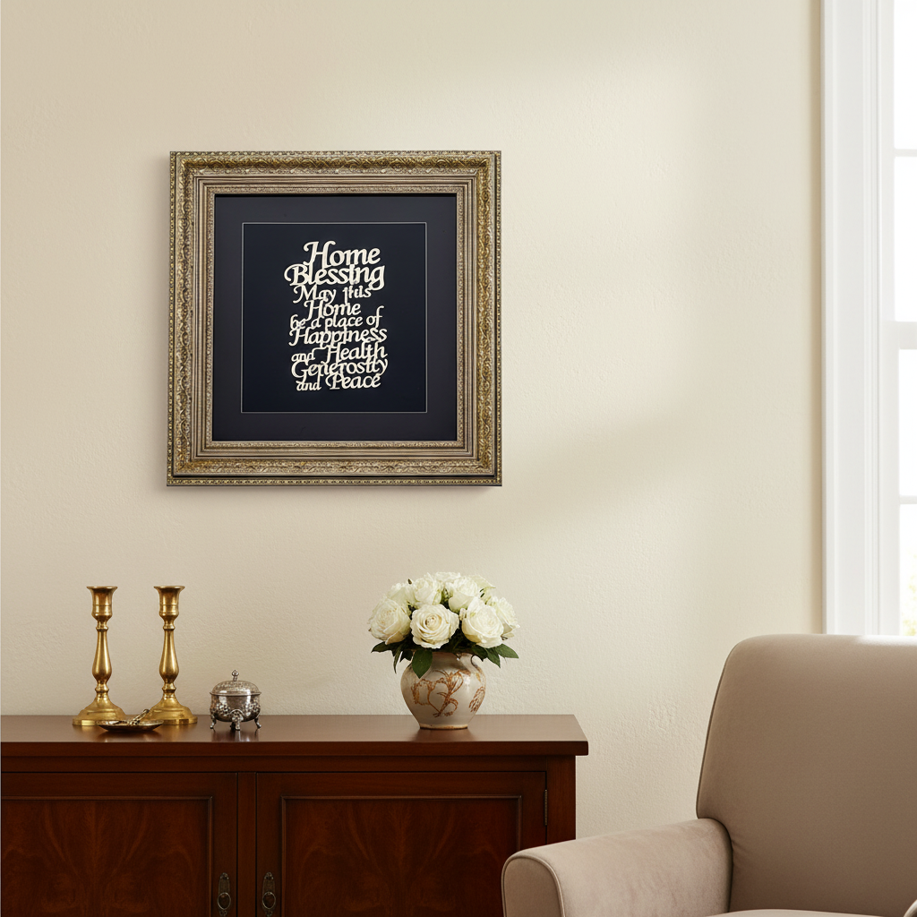 Framed Blessing in Living Room