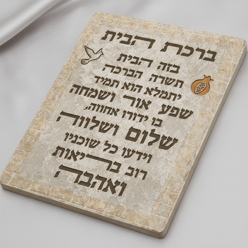 Hebrew Home Blessing close-up detail