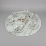 Marble Seder Plate Grey Background