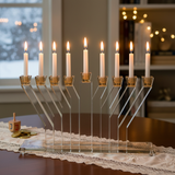 Menorah with lit candles