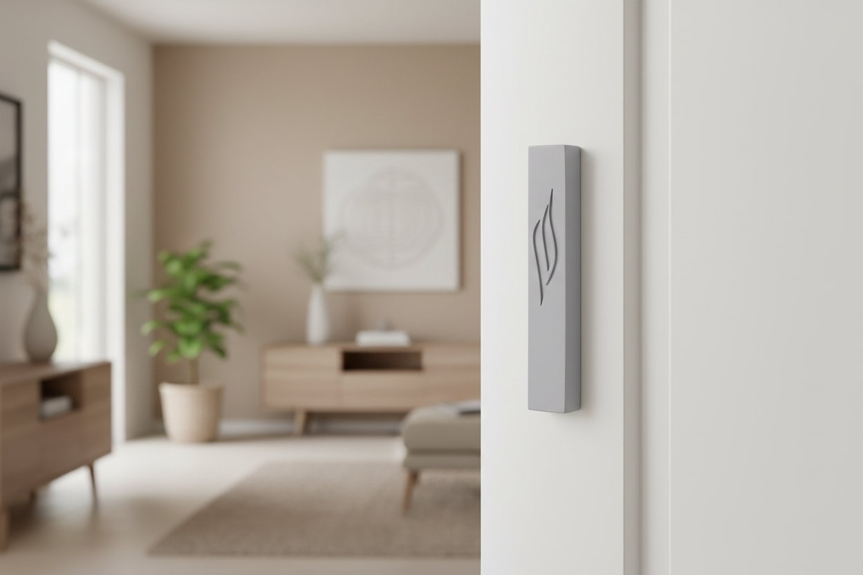 Mezuzah on doorframe