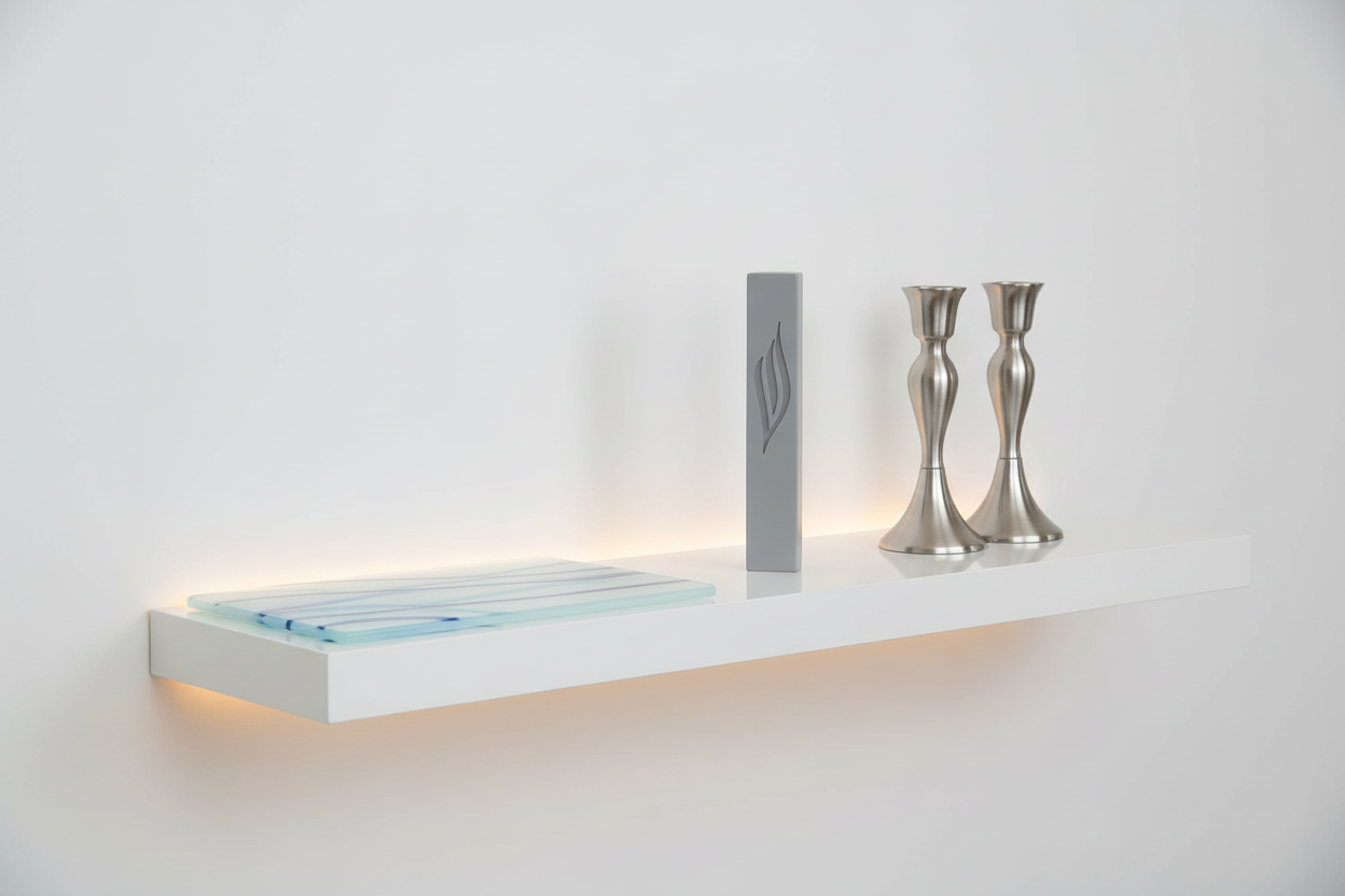 Mezuzah with Judaica decor