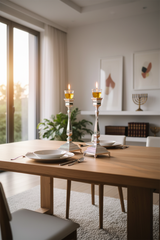 Modern home setting with candlesticks