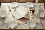 Overhead Shabbat table setting