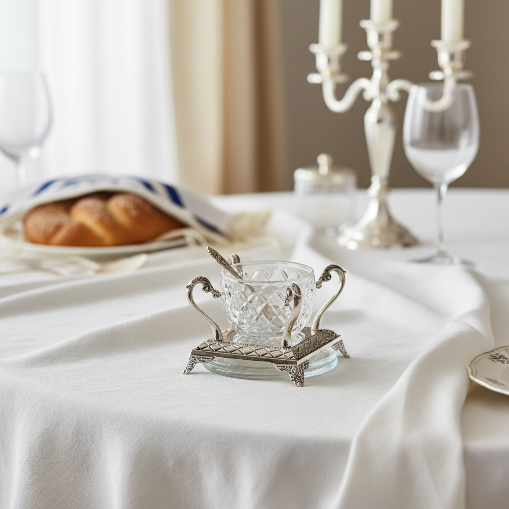 Salt shaker on elegant dining table