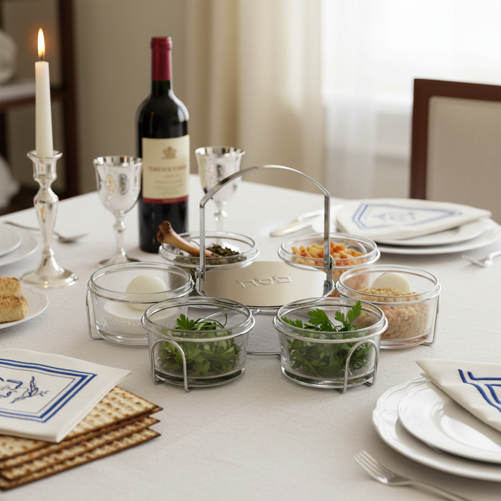 Seder Plate on Festive Table
