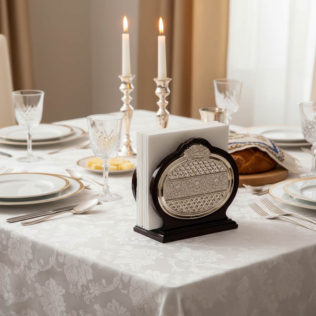 Serviette holder on Shabbat table