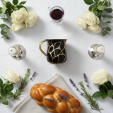 Shabbat table flat lay