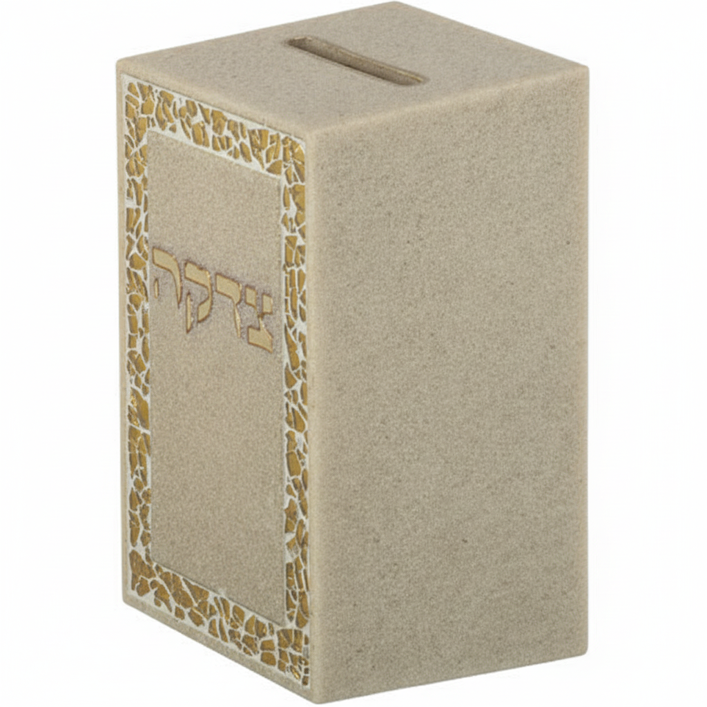 Side view of tzedakah box