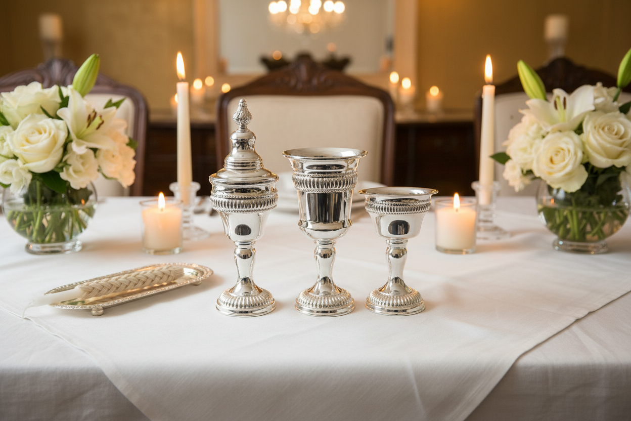 Silver Havdalah Set Shabbat Table