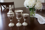 Silver Havdalah Set Walnut Table