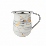 White Gold Marble Cup White Front