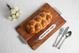 Wood Challah Board Flat Lay