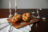 Wood Challah Board Shabbat Table