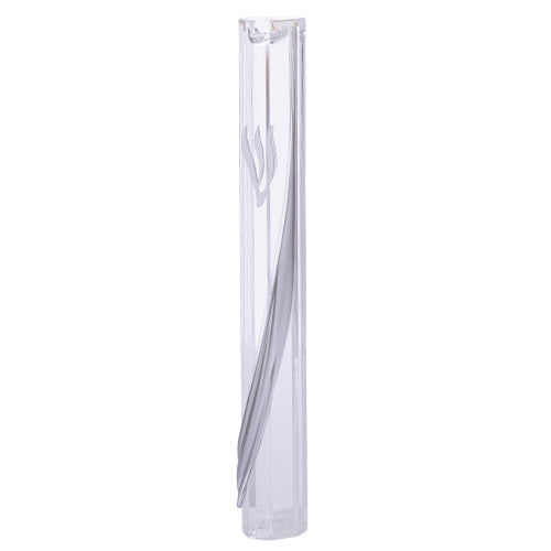 Mezuzah Case - Clear Plastic with Rubber Cork 12cm