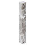 Marble-patterned Mezuzah case with a star design on a white background