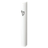 Mezuzah Case - Plastic with Silver Shin 12cm